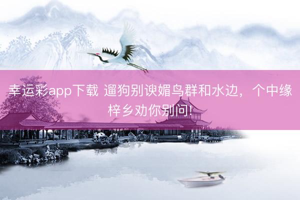 幸运彩app下载 遛狗别谀媚鸟群和水边，个中缘梓乡劝你别问!